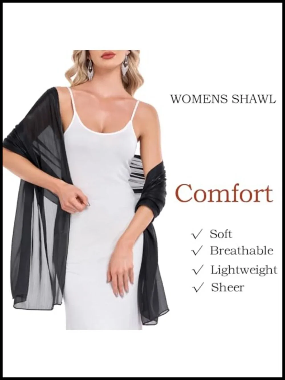Evening Shawl Wrap Scarf Wedding Party Formal Cover Up Bridesmaid Gift Polyester